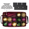 Christmas Ornament Storage Box with Adjustable Acid-Free Dividers, 4 Removable Trays with Handles, Holds 60 - 3 Inch Ornaments (16.25"L x 10"W x 13"H, SB-10494-VT)