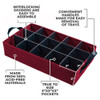 Christmas Ornament Storage Box with Adjustable Acid-Free Dividers, 4 Removable Trays with Handles, Holds 60 - 3 Inch Ornaments (16.25"L x 10"W x 13"H, SB-10494-VT)