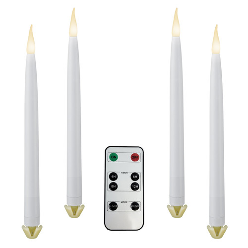 Battery Operated LED Taper Candles with Remote Control, Gripper Base, 11.75” Tall (VT-R1661-4, Pack of 4) Battery Operated LED Taper Candles with Remote Control, Gripper Base, 11.75” Tall (VT-R1661-4, Pack of 4)