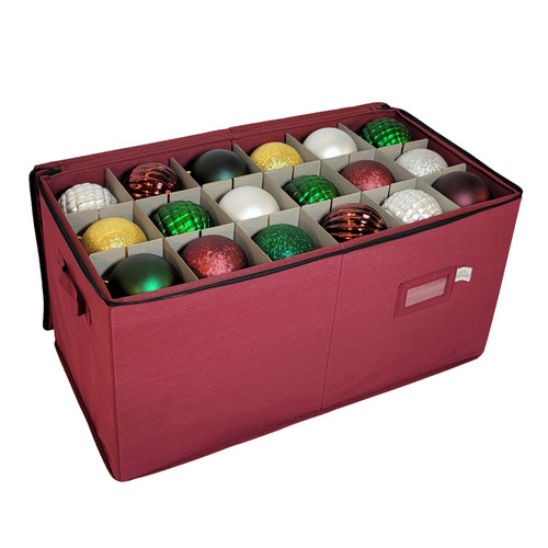 612 Vermont Christmas Ornament Storage Box with Adjustable Acid-Free Dividers, Holds 54 – 4 Inch Ornaments (26”L x 13”W x 13”H, SB-40044-VT) 612 Vermont Christmas Ornament Storage Box with Adjustable Acid-Free Dividers, Holds 54 – 4 Inch Ornaments (26”L x 13”W x 13”H, SB-40044-VT)