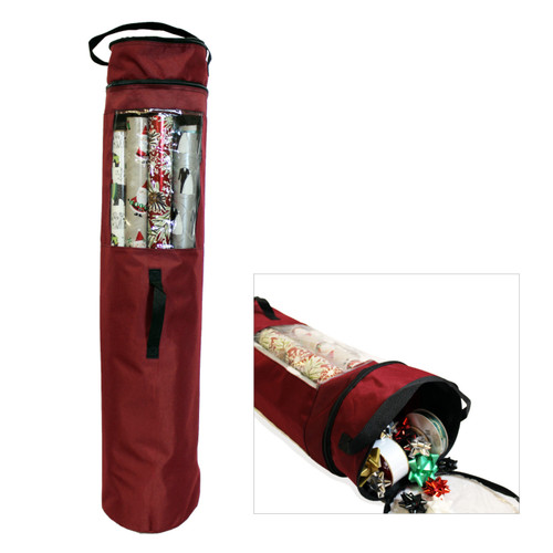 Wrapping Paper Storage Container, Bag Holds up to 12 Rolls 40" Tall, 4" Top Pocket Organizes Ribbon & Bows, 9" Diameter (SB-10155-VT) Wrapping Paper Storage Container, Bag Holds up to 12 Rolls 40" Tall, 4" Top Pocket Organizes Ribbon & Bows, 9" Diameter (SB-10155-VT)