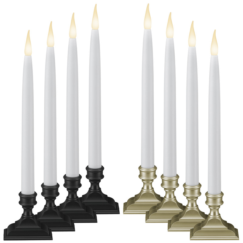 Battery Operated LED Window Candles with Timer (6 on/18 Off), Patented Warm White Dual LED Flicker Flame (VT-1660-4, Pack of 4) Battery Operated LED Window Candles with Timer (6 on/18 Off), Patented Warm White Dual LED Flicker Flame (VT-1660-4, Pack of 4)