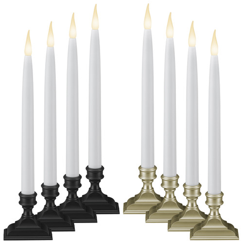 Battery Operated LED Window Candles with Timer (6 on/18 Off), Patented Warm White Dual LED Flicker Flame (VT-1660-4, Pack of 4) Battery Operated LED Window Candles with Timer (6 on/18 Off), Patented Warm White Dual LED Flicker Flame (VT-1660-4, Pack of 4)