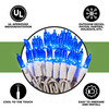 100 Blue LED Christmas Lights on White Wire, UL Approved for Indoor/Outdoor Use, 18.5' Lighted Length, 20.8' Total Length 100 Blue LED Christmas Lights on White Wire, UL Approved for Indoor/Outdoor Use, 18.5' Lighted Length, 20.8' Total Length
