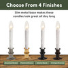 Slimline Ultra-Bright LED Window Candles, Battery Operated, Metal Base (VT-2813, Pack of 4)
