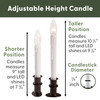 Slimline Ultra-Bright LED Window Candles, Battery Operated, Metal Base (VT-2813, Pack of 4)