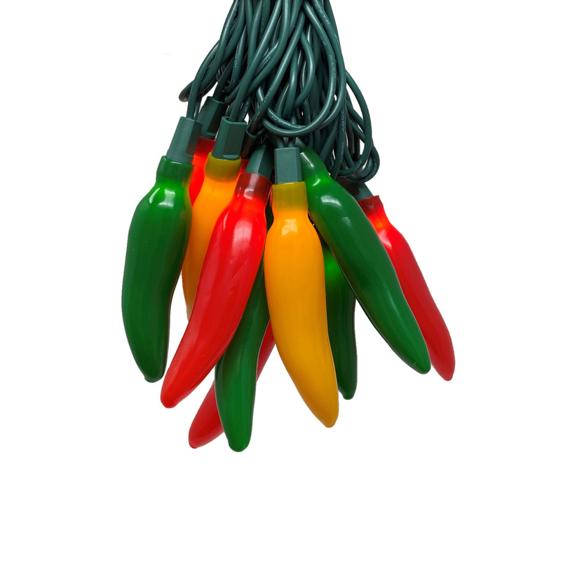 35 Multi Chili Pepper String Light, UL Approved for Indoor/Outdoor Use, End-to-End Connectors (Red, Green, Yellow, VT-2835-RGY) 35 Multi Chili Pepper String Light, UL Approved for Indoor/Outdoor Use, End-to-End Connectors (Red, Green, Yellow, VT-2835-RGY)