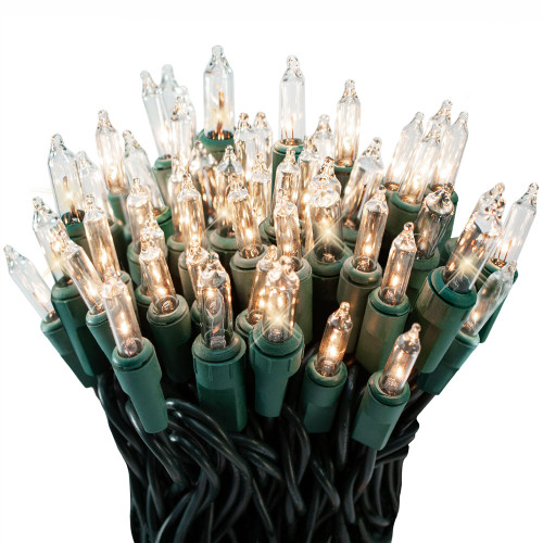 100 Clear Twinkle Lights on Green Wire, Indoor/Outdoor Use, Lighted Length of 20.6’, Total Length of 21.8’