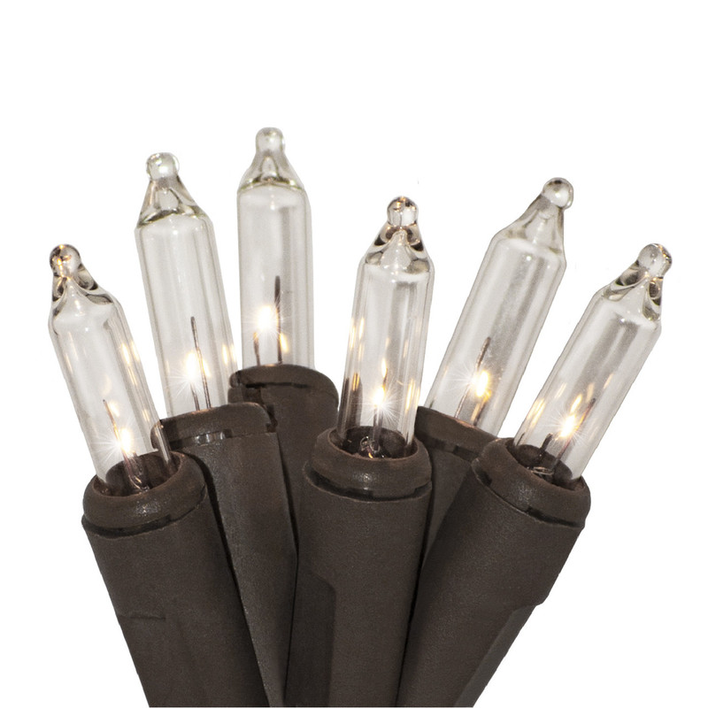 20 Clear Christmas Lights on a Brown Wire, UL Approved for Indoor Use, 5' of  Lighted Length, 6' of Total Length 20 Clear Christmas Lights on a Brown Wire, UL Approved for Indoor Use, 5' of  Lighted Length, 6' of Total Length