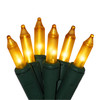 100 Gold Frost Christmas Lights on a Green Wire String, UL Approved for Indoor/Outdoor Use, 18' of Lighted Length, 20' of Total Length 100 Gold Frost Christmas Lights on a Green Wire String, UL Approved for Indoor/Outdoor Use, 18' of Lighted Length, 20' of Total Length