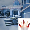 150 Count Red and White Frosted Mini Christmas Icicle Light Set, Lighted Length 11.5’, Total Length 12.5’, 27 Drops 150 Count Red and White Frosted Mini Christmas Icicle Light Set, Lighted Length 11.5’, Total Length 12.5’, 27 Drops