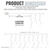 Window Icicle Light Sets for Inside of Window, Clear Christmas Lights on White Wire, 3' Lighted Length, 6' Total Length (VT-2070-22PB/2PK, Pack of 2)
