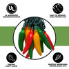 35 Multi Chili Pepper String Light, UL Approved for Indoor/Outdoor Use, End-to-End Connectors (Red, Green, Yellow, VT-2835-RGY) 35 Multi Chili Pepper String Light, UL Approved for Indoor/Outdoor Use, End-to-End Connectors (Red, Green, Yellow, VT-2835-RGY)