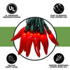 35 Red Chili Pepper String Light, UL Approved for Indoor/Outdoor Use, End-to-End Connectors (VT-2835-R)