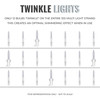 100 Clear Twinkle Lights on White Wire, Indoor/Outdoor Use, Lighted Length of 20.6’, Total Length of 21.8’