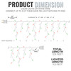 150 Count Red, Green and White Frosted Mini Christmas Icicle Light Set, Lighted Length 11.5 Foot, Total Length 12.5 Foot, 27 Drops