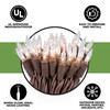 100 Clear Christmas Lights on a Brown Wire String, UL Approved for Indoor/Outdoor Use, 18' of Lighted Length, 20' of Total Length 100 Clear Christmas Lights on a Brown Wire String, UL Approved for Indoor/Outdoor Use, 18' of Lighted Length, 20' of Total Length
