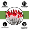 50 Red Christmas Lights on a White Wire String, UL Approved for Indoor/Outdoor Use,  9' of Lighted Length, 11" of Total Length 50 Red Christmas Lights on a White Wire String, UL Approved for Indoor/Outdoor Use,  9' of Lighted Length, 11" of Total Length
