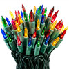 100 Multi Twinkle Lights on Green Wire, Indoor/Outdoor Use, Lighted Length of 20.6’, Total Length of 21.8’ (VT-00333)
