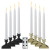 Battery Operated LED Taper Window Candles with Timer, Remote Control, Warm White Flicker or Steady On (VTR1660, Pack of 4)