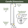 Battery Operated LED Taper Candles with Remote Control, Gripper Base, 11.75” Tall (VT-R1661-4, Pack of 4) Battery Operated LED Taper Candles with Remote Control, Gripper Base, 11.75” Tall (VT-R1661-4, Pack of 4)