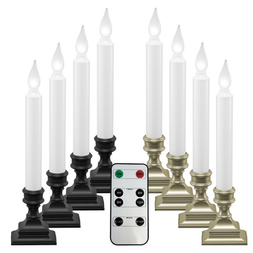 LED Battery Operated Window Candles with Timer, Remote Control, Bright Hot Spot, Flicker or Steady On (VT-R1506, Pack of 4) LED Battery Operated Window Candles with Timer, Remote Control, Bright Hot Spot, Flicker or Steady On (VT-R1506, Pack of 4)