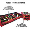 Under Bed Ornament Storage Holds 108 Ornaments, 72 – 3” and 36 – 4” Ornament Compartments (SB-40060-VT)