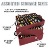 Slim Ornament Storage Box with Adjustable Acid-Free Dividers, Holds 120 Ornaments (15 ” H x18” L x 13.75” D, SB-40061-VT) Slim Ornament Storage Box with Adjustable Acid-Free Dividers, Holds 120 Ornaments (15 ” H x18” L x 13.75” D, SB-40061-VT)