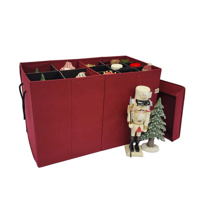 Nutcracker and Figurine Storage Box with Adjustable Dividers, 17” H x 26” L x 13.5” D (SB-40062-VT)