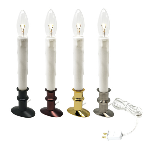 Electric LED Window Candle with Clear Bulb, Metal Slimline Base (VT-9133, Single) Electric LED Window Candle with Clear Bulb, Metal Slimline Base (VT-9133, Single)