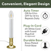 Electric LED Window Candles with Shatterproof Warm White Bulbs, Automatic Timer (VT-1188, Pack of 4)