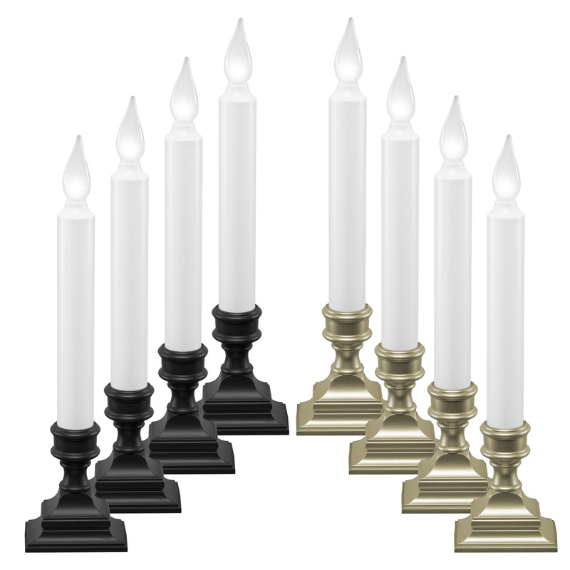 Battery Operated LED Window Candles with Bright Hot Spot, Automatic Timer (VT-1506, Pack of 4) Battery Operated LED Window Candles with Bright Hot Spot, Automatic Timer (VT-1506, Pack of 4)