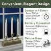 Battery Operated LED Window Candelabra with Sensor and 8 Hour Timer, Warm White Flame (VT-1630)