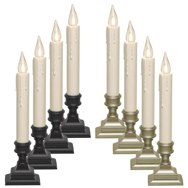 Vintage LED Battery Operated Window Candles with Timer, Bright Warm White Glow (VT-1806, Pack of 4) Vintage LED Battery Operated Window Candles with Timer, Bright Warm White Glow (VT-1806, Pack of 4)