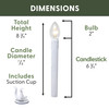 Ultra-Bright LED Window Candles with Timer and Suction Cup, Plastic Shatterproof Bulbs, Battery Operated, White Candlestick (VT-9134-R4-W, Pack of 4)  Ultra-Bright LED Window Candles with Timer and Suction Cup, Plastic Shatterproof Bulbs, Battery Operated, White Candlestick (VT-9134-R4-W, Pack of 4)